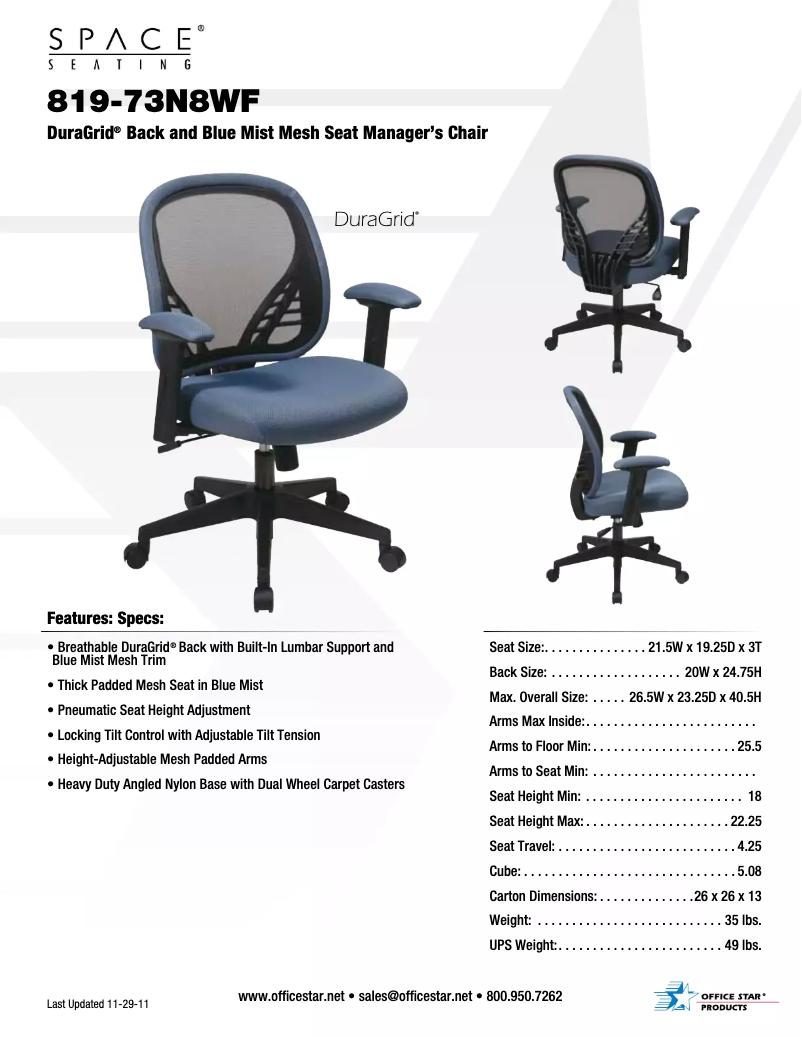 Page 1 de la notice Manuel utilisateur Space DuraGrid 819-73N8WF