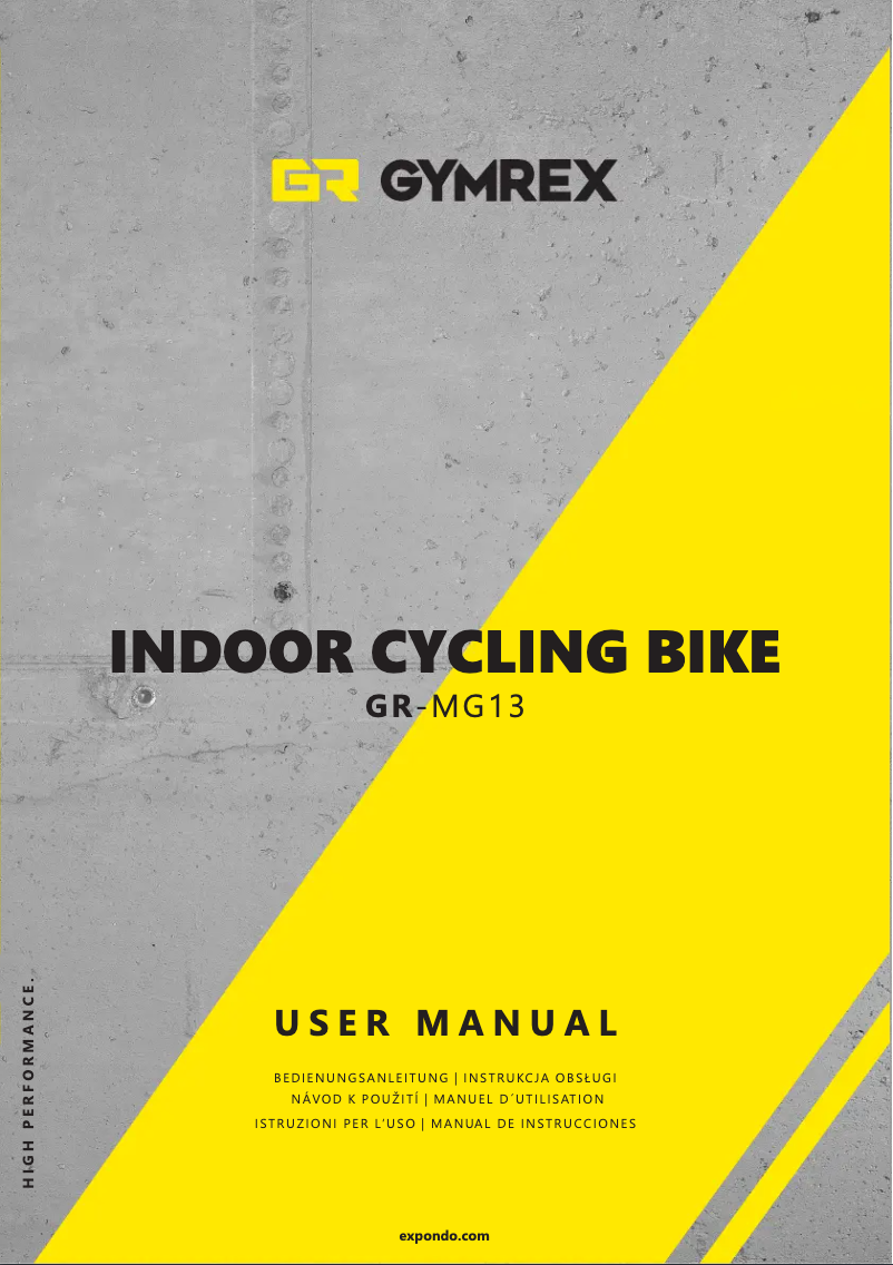 Page 1 de la notice Manuel utilisateur Gymrex GR-MG13