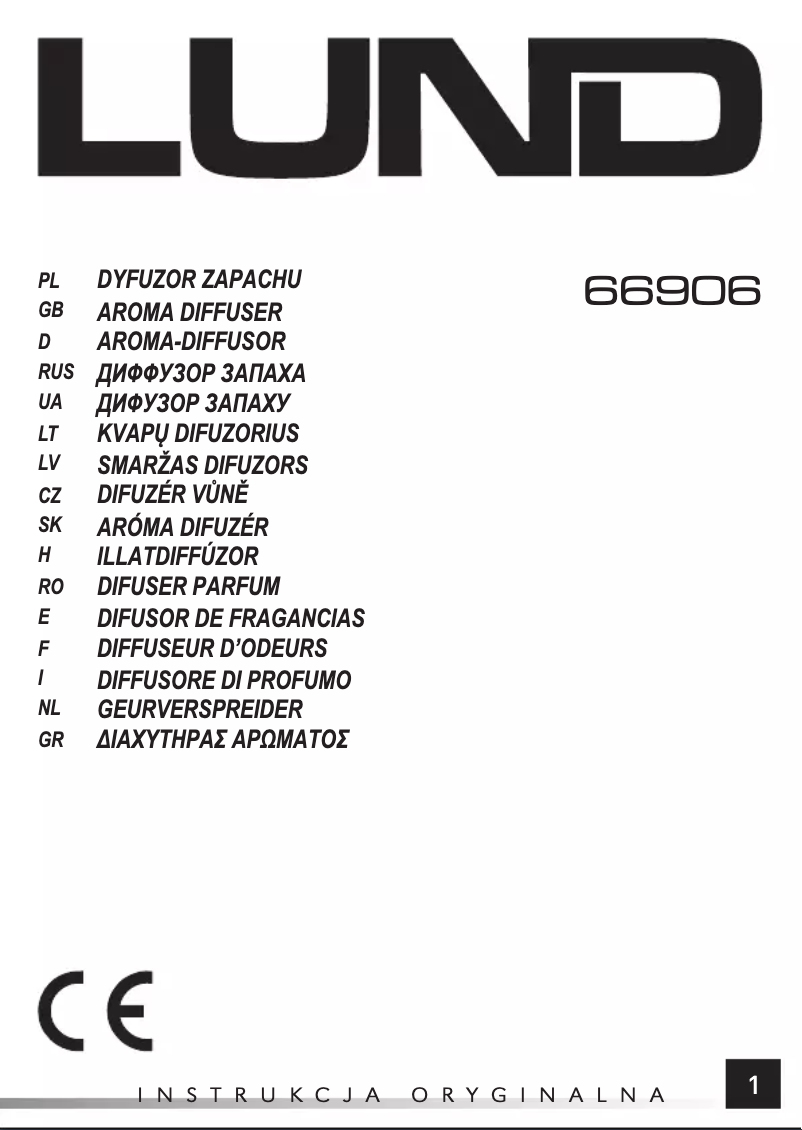 Page 1 de la notice Manuel utilisateur Lund 66906