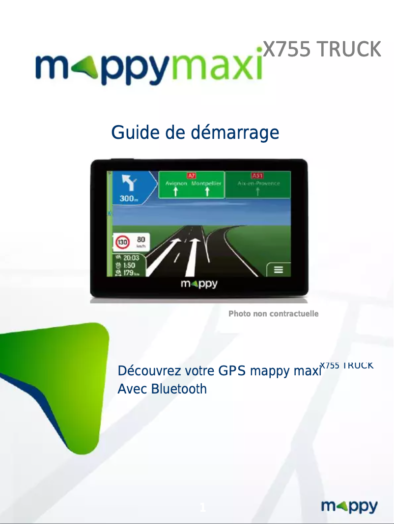 Page 1 de la notice Manuel utilisateur Mappy Maxi X755 Truck
