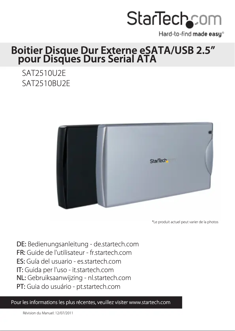 Image de la première page du manuel de l'appareil SAT2510BU2E