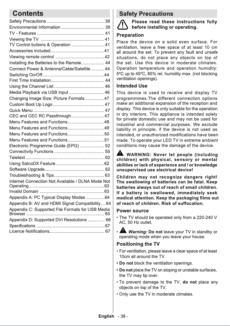 Image de la première page du manuel de l'appareil D32H278A3CW