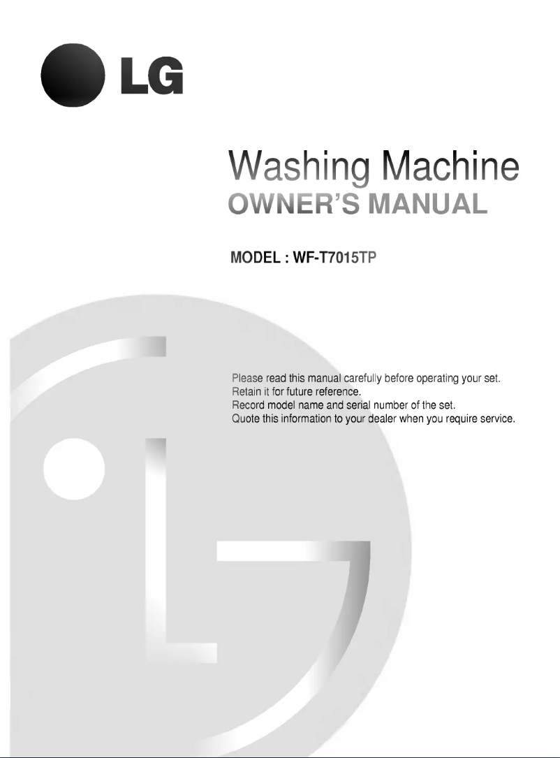 Page n°1 - Manuel utilisateur LG WF-T7015TP