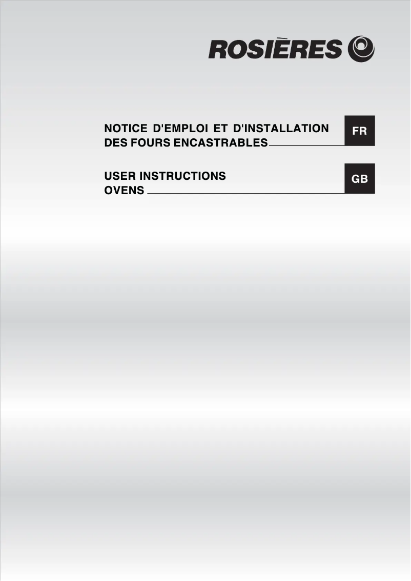 Page 1 de la notice Manuel utilisateur Rosieres RF 6082 RB
