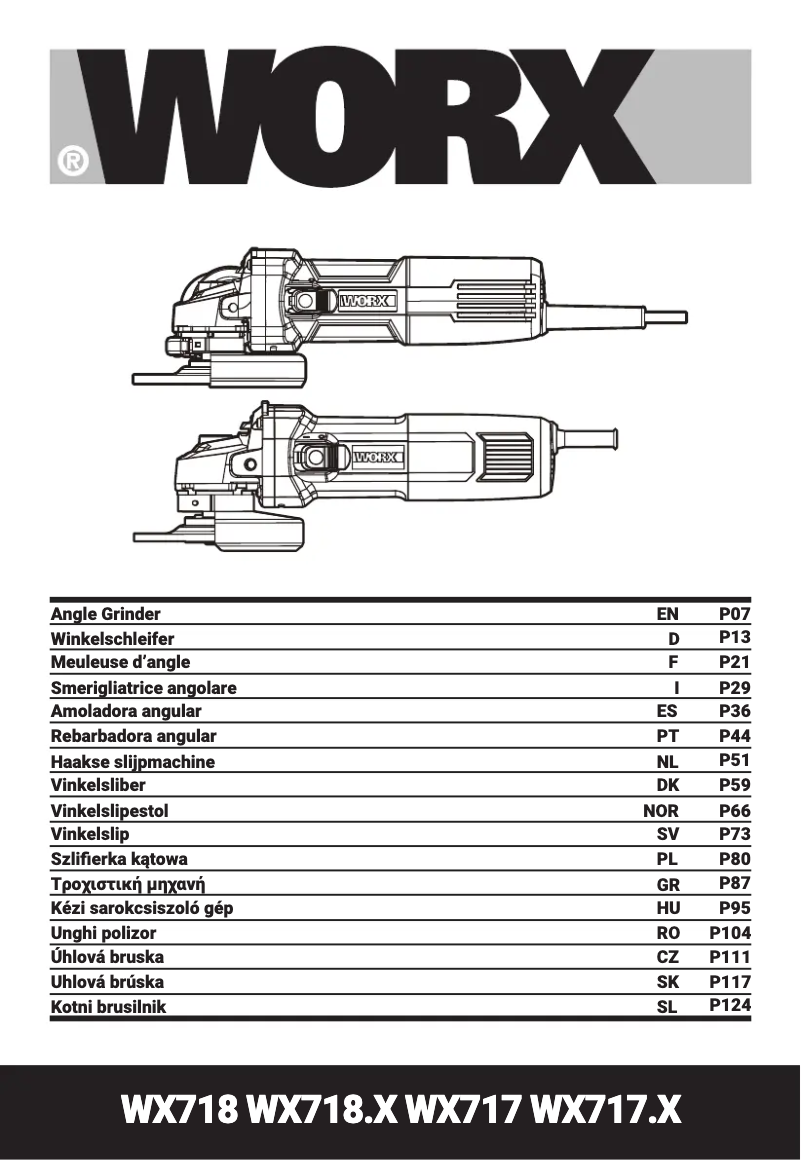Page n°1 - Manuel utilisateur Worx WX717
