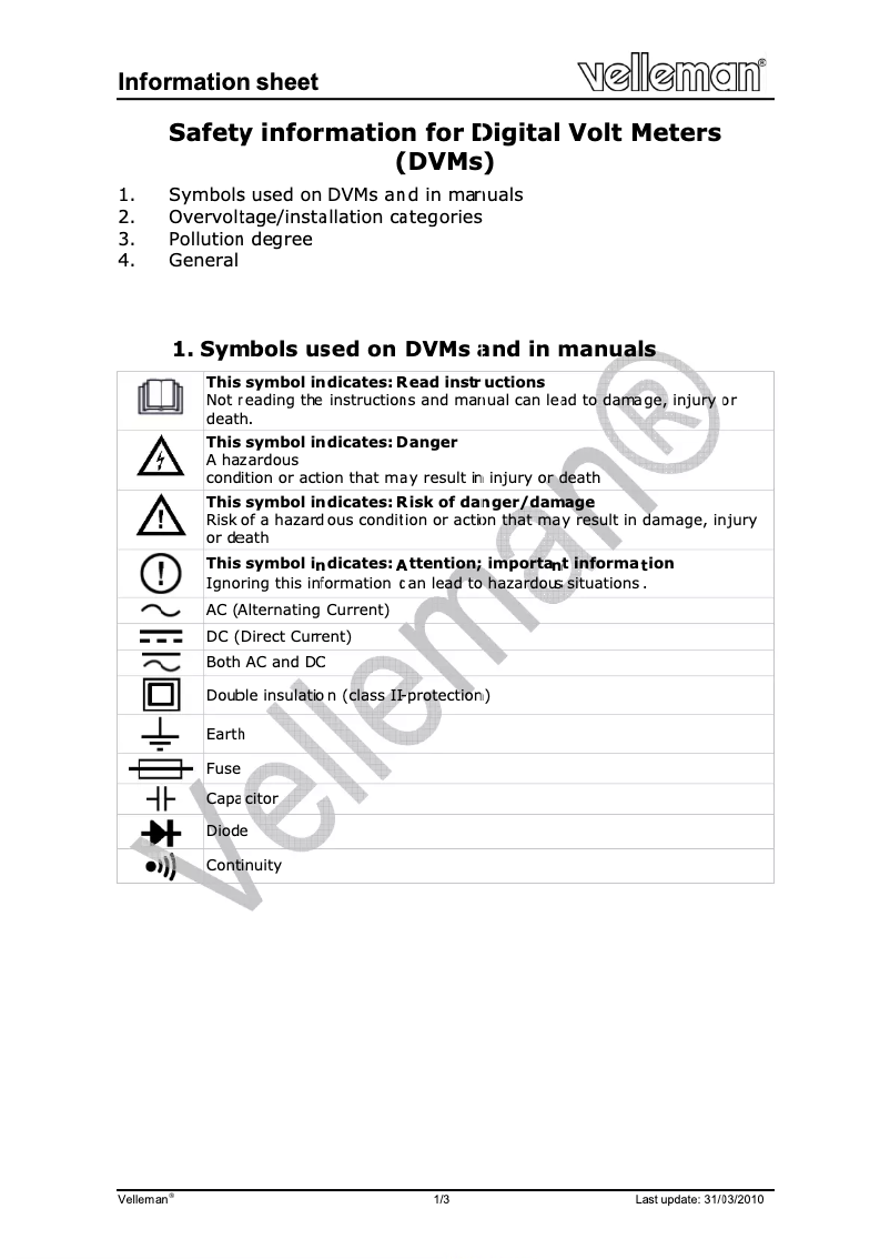 Image de la première page du manuel de l'appareil DVM040