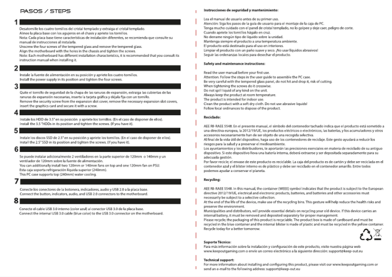 Page n°1 - Manuel utilisateur KeepOut XC-201 GLASS