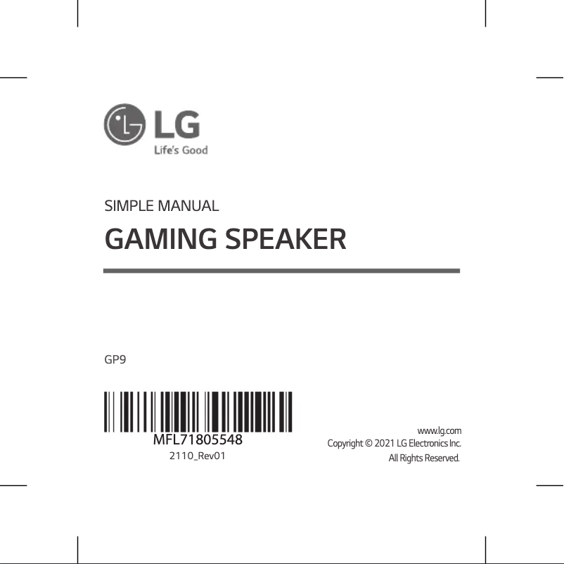 Page 1 de la notice Guide de démarrage rapide LG GP9