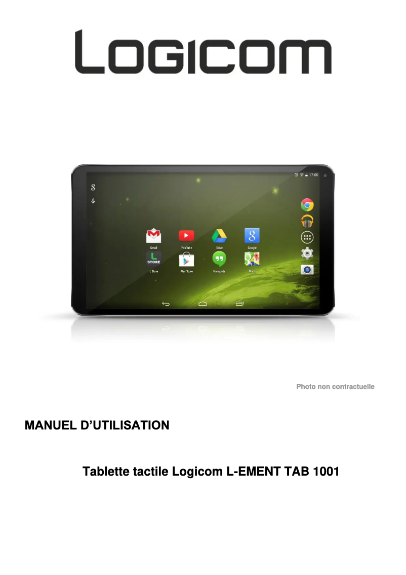 Page n°1 - Manuel utilisateur Logicom L-Ement Tab 1001