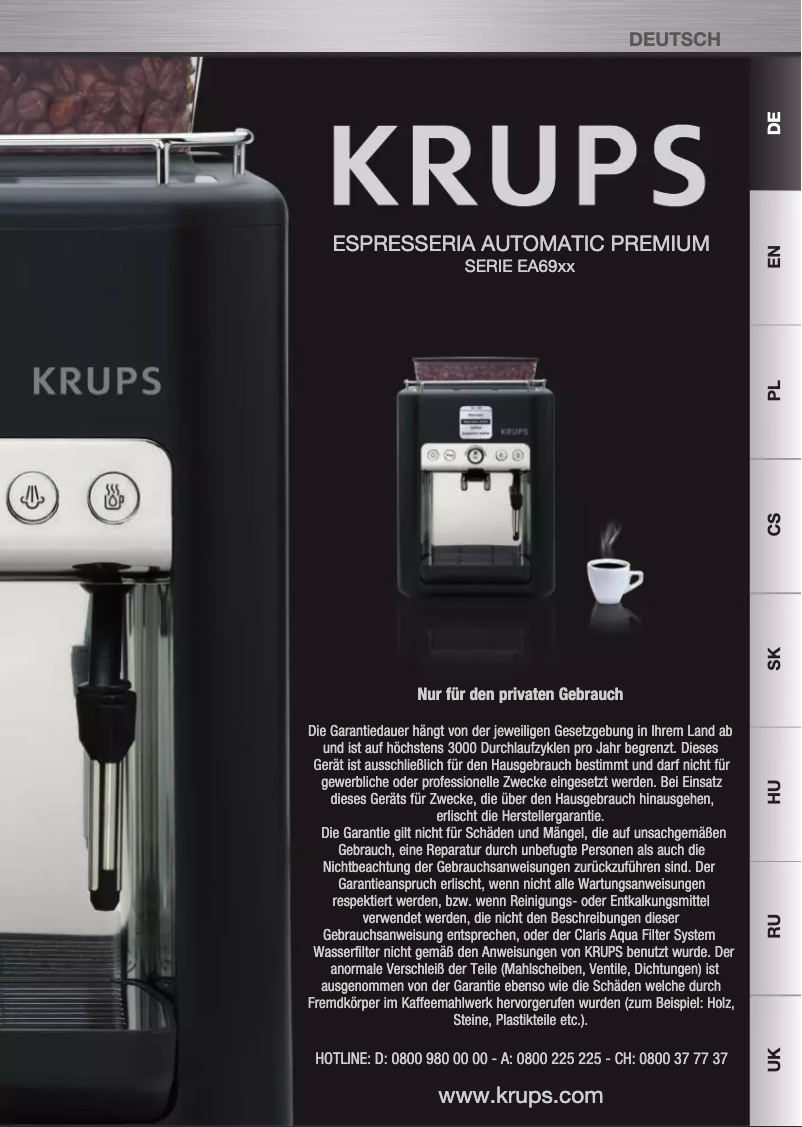 Página 1 del manual Manual de usuario Krups EA693E