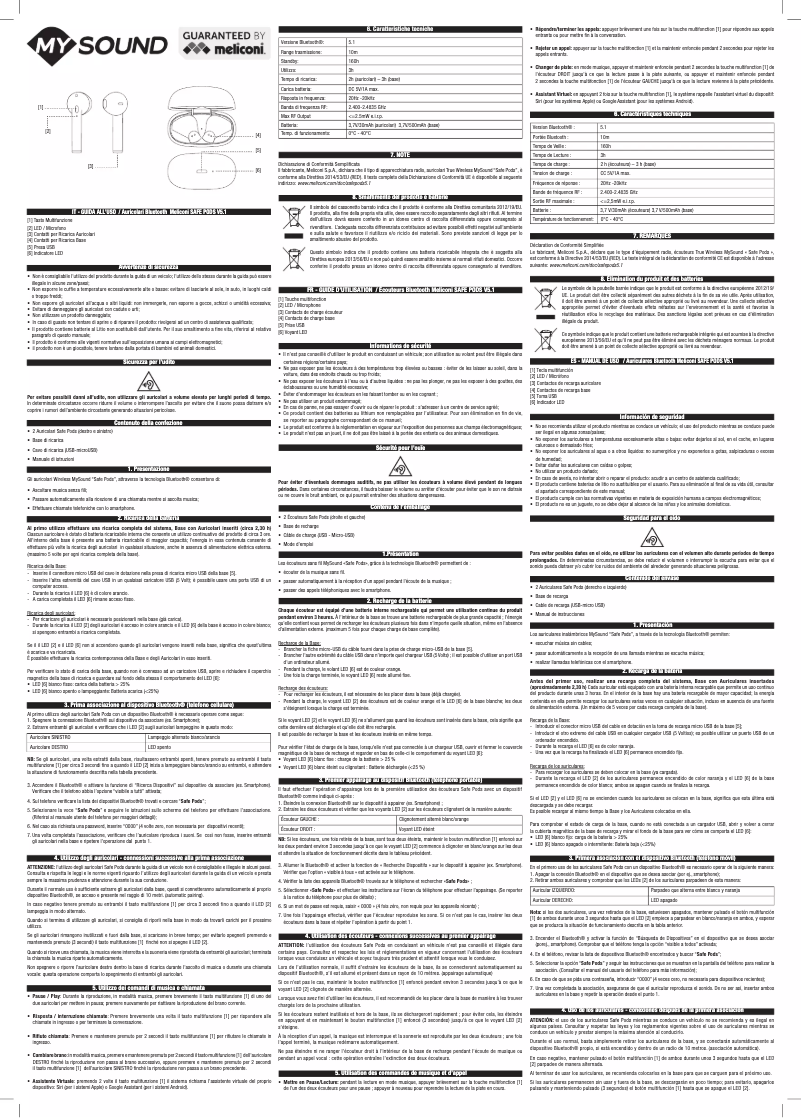 Image de la première page du manuel de l'appareil MySound SAFE PODS 5.1
