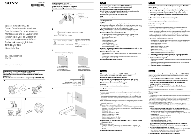 Page 1 de la notice Guide d'installation Sony BDV-E580