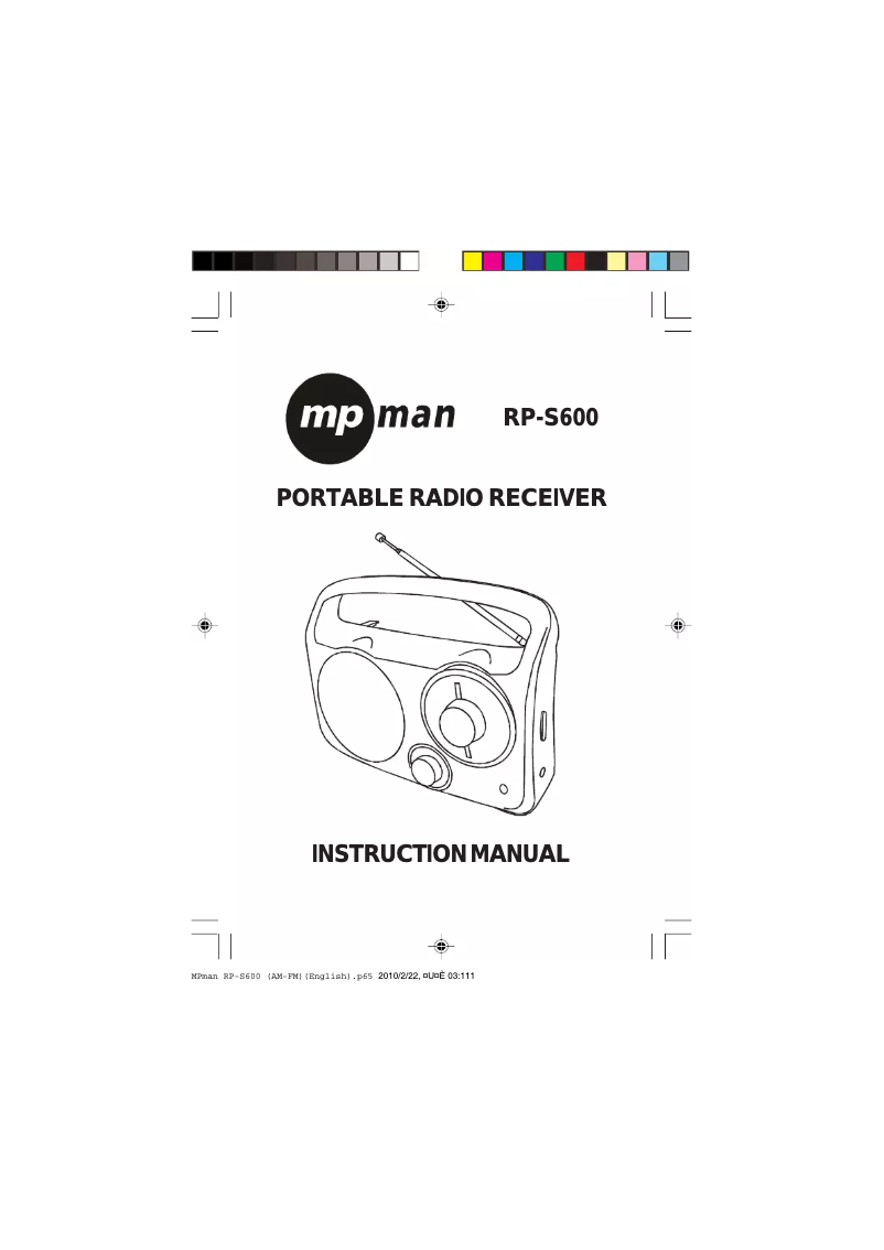 Page 1 de la notice Manuel utilisateur Mpman RP-S600