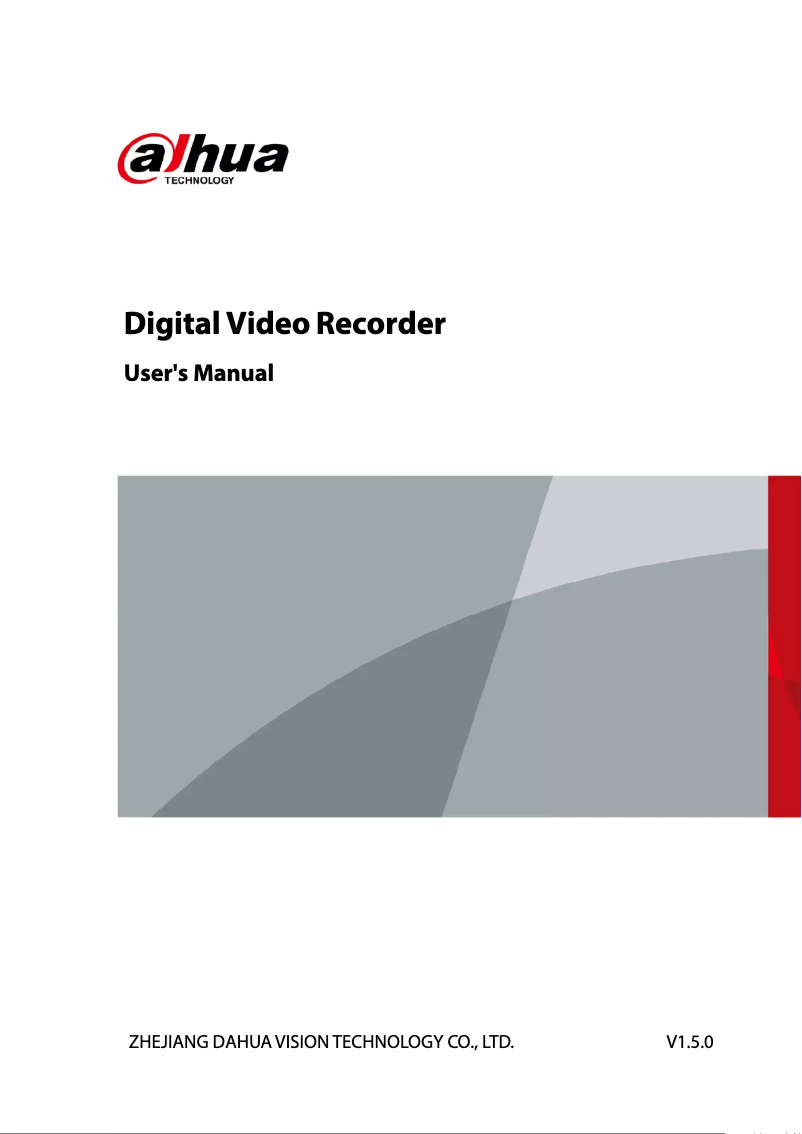 Page 1 de la notice Manuel utilisateur Dahua Technology XVR5104C-4KL-X