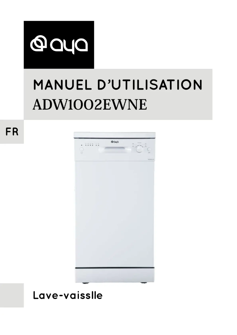 Image de la première page du manuel de l'appareil ADW1002EWNE