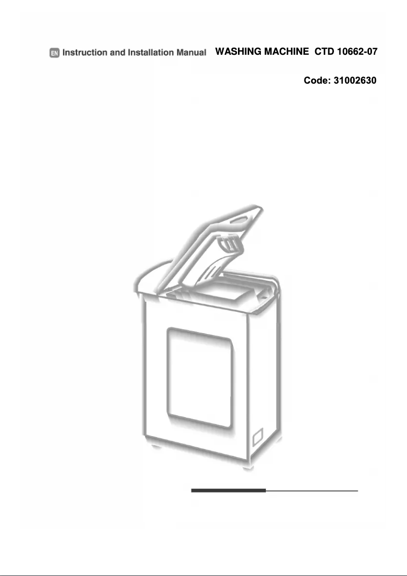 Page 1 de la notice Manuel utilisateur Candy CTD 10662