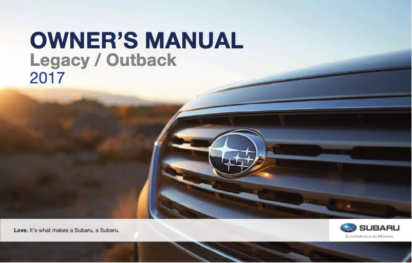 Page n°1 - Manuel utilisateur Subaru Outback (2017)