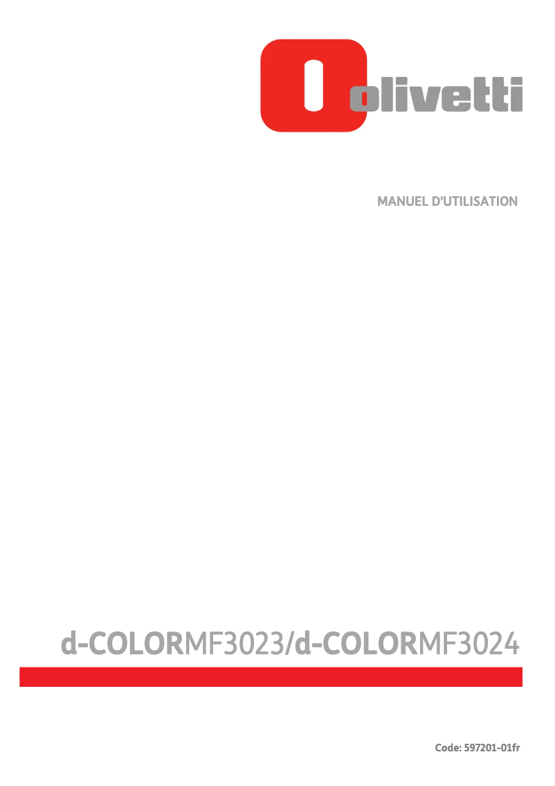 Image de la première page du manuel de l'appareil d-Color MF3023