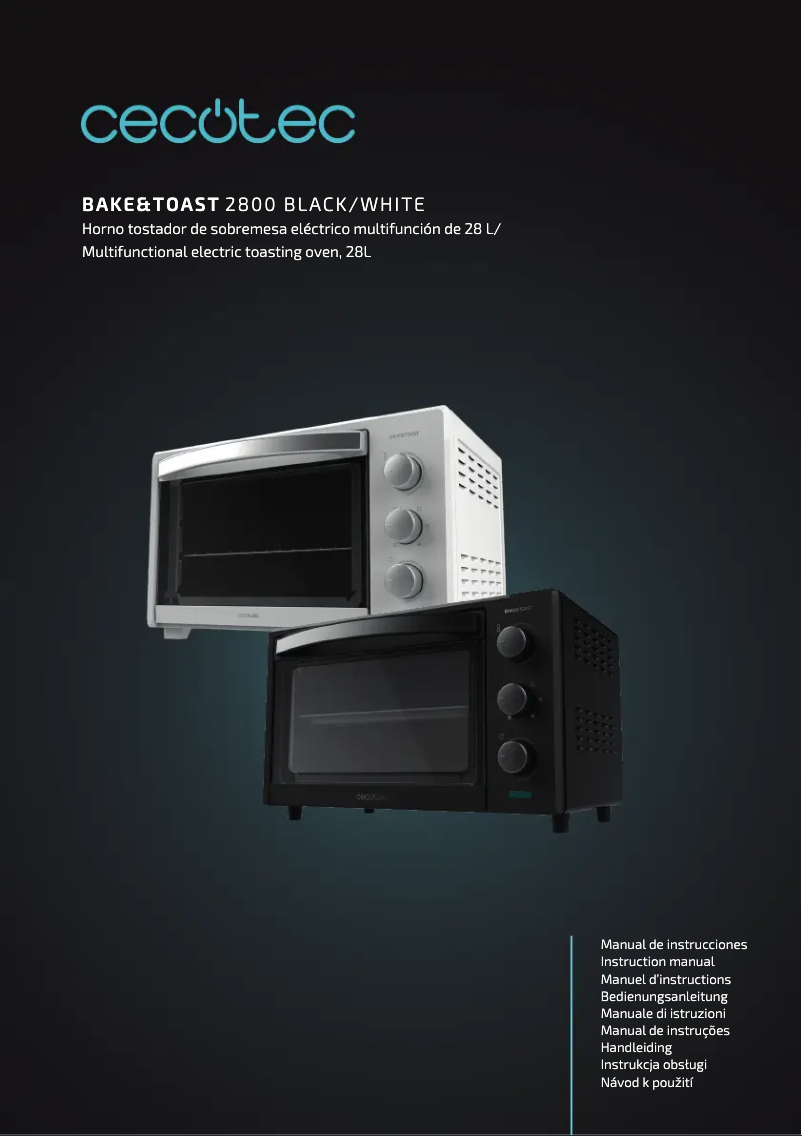 Page 1 de la notice Manuel utilisateur Cecotec Bake&Toast 2800