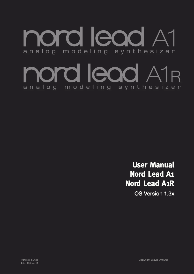Page 1 de la notice Manuel utilisateur Nord Lead A1