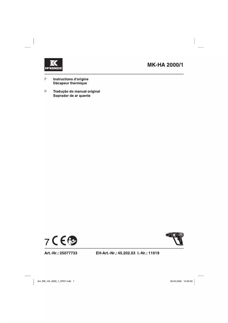 Image de la première page du manuel de l'appareil MK-HA 2000/1