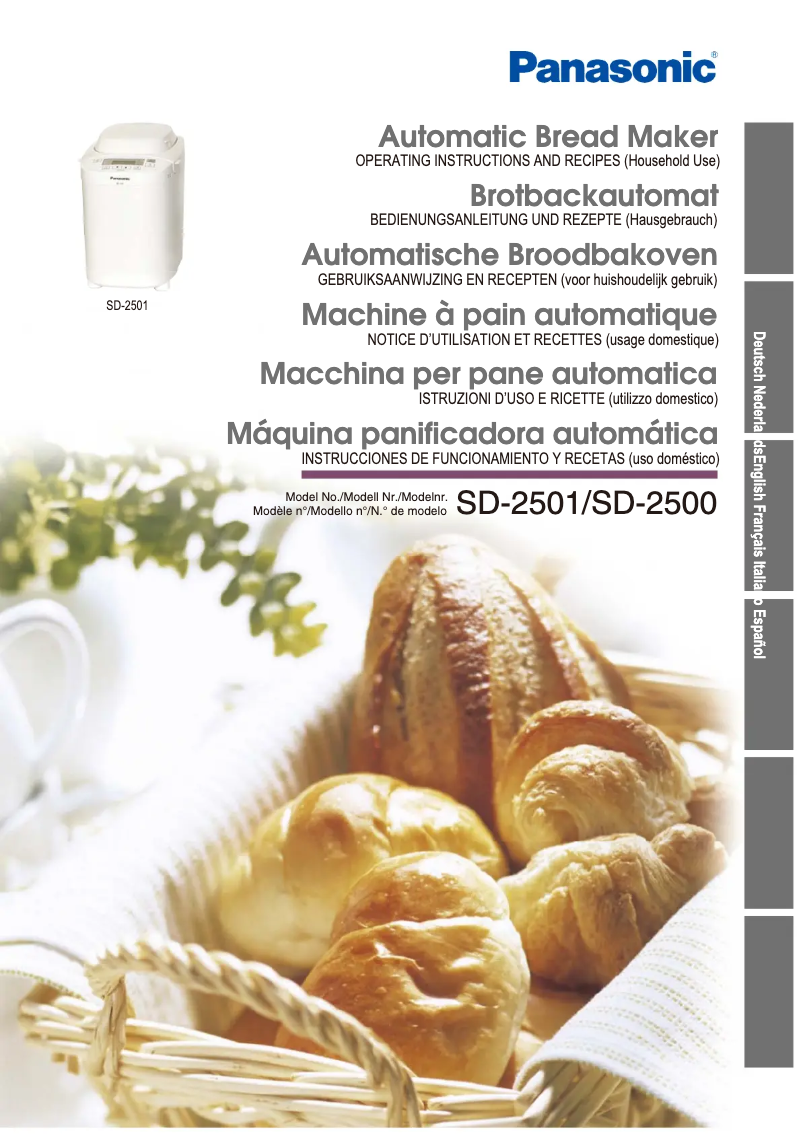 Page n°1 - Manuel utilisateur Panasonic SD-2501WXA