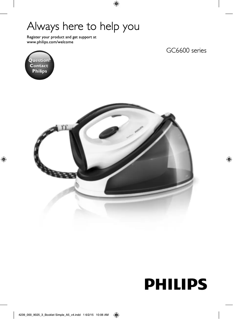 Page n°1 - Manuel utilisateur Philips SpeedCare GC6621