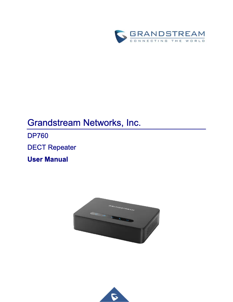 Page n°1 - Manuel utilisateur Grandstream DP760