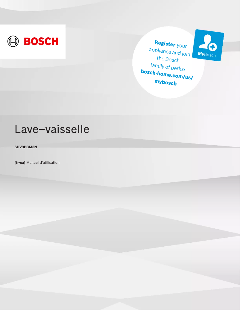 Page n°1 - Manuel utilisateur Bosch SHV9PCM3N
