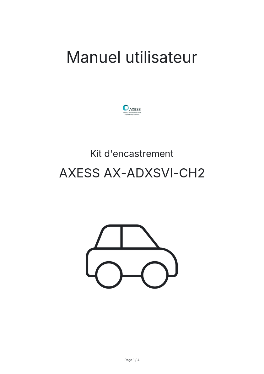 Page n°1 - Manuel utilisateur AXESS AX-ADXSVI-CH2