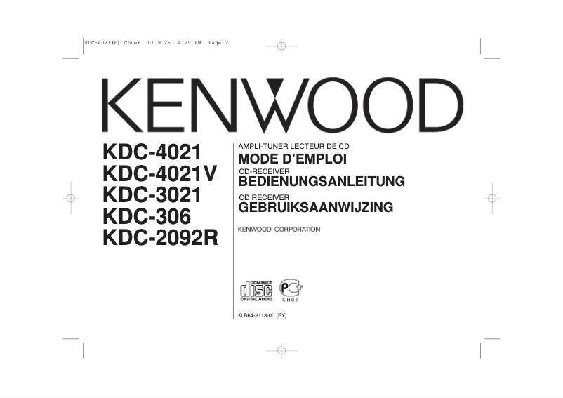Page n°1 - Manuel utilisateur Kenwood KDC-306