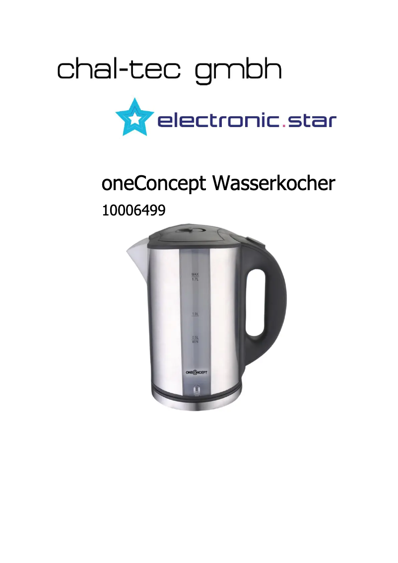 Página 1 del manual Manual de usuario OneConcept SS17