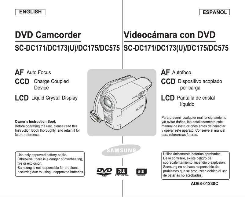 Page 1 de la notice Manuel utilisateur Samsung SC-DC173U