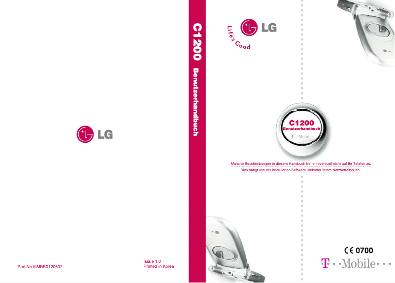 Page 1 de la notice Manuel utilisateur LG C1200