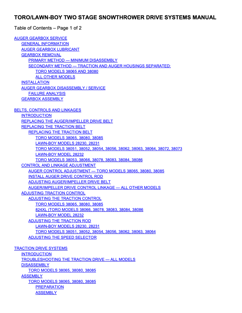 Page 1 de la notice Manuel utilisateur Toro 38062