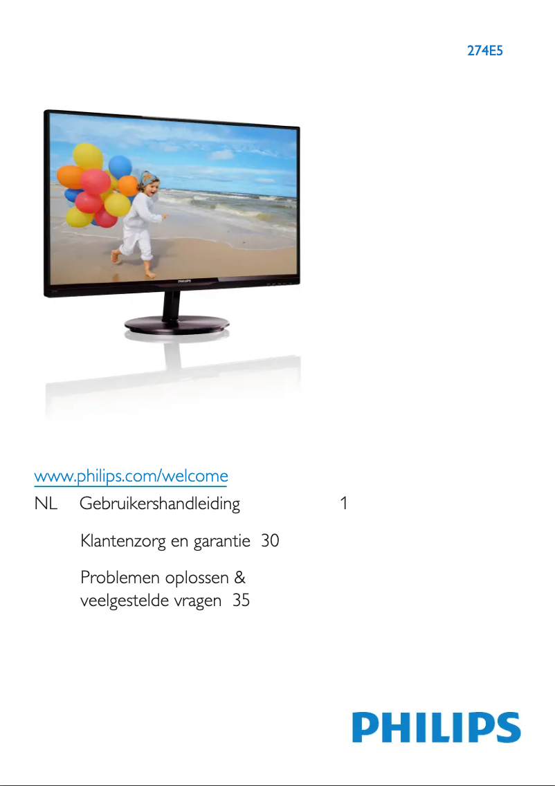 First page image of the manual for 274E5QHAB Ultra Narrow Bezel 27