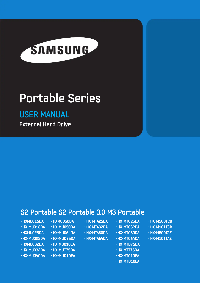 Page n°1 - Manuel utilisateur Samsung HX-M101TAE