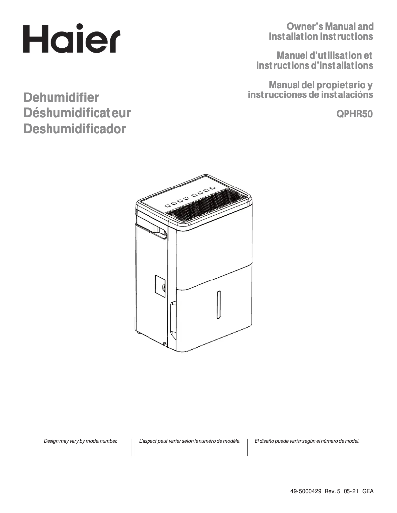 Página 1 del manual Manual de usuario Haier QPHR50LZ