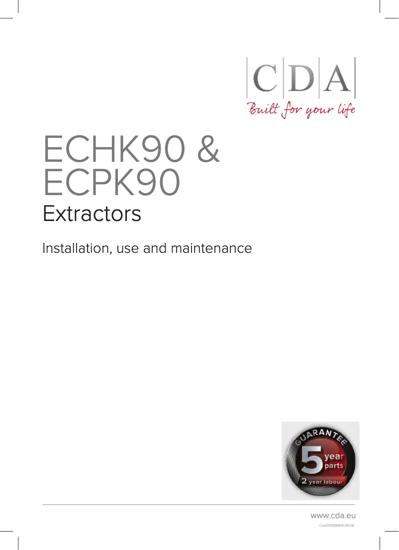 Page n°1 - Manuel utilisateur CDA ECPK90SS