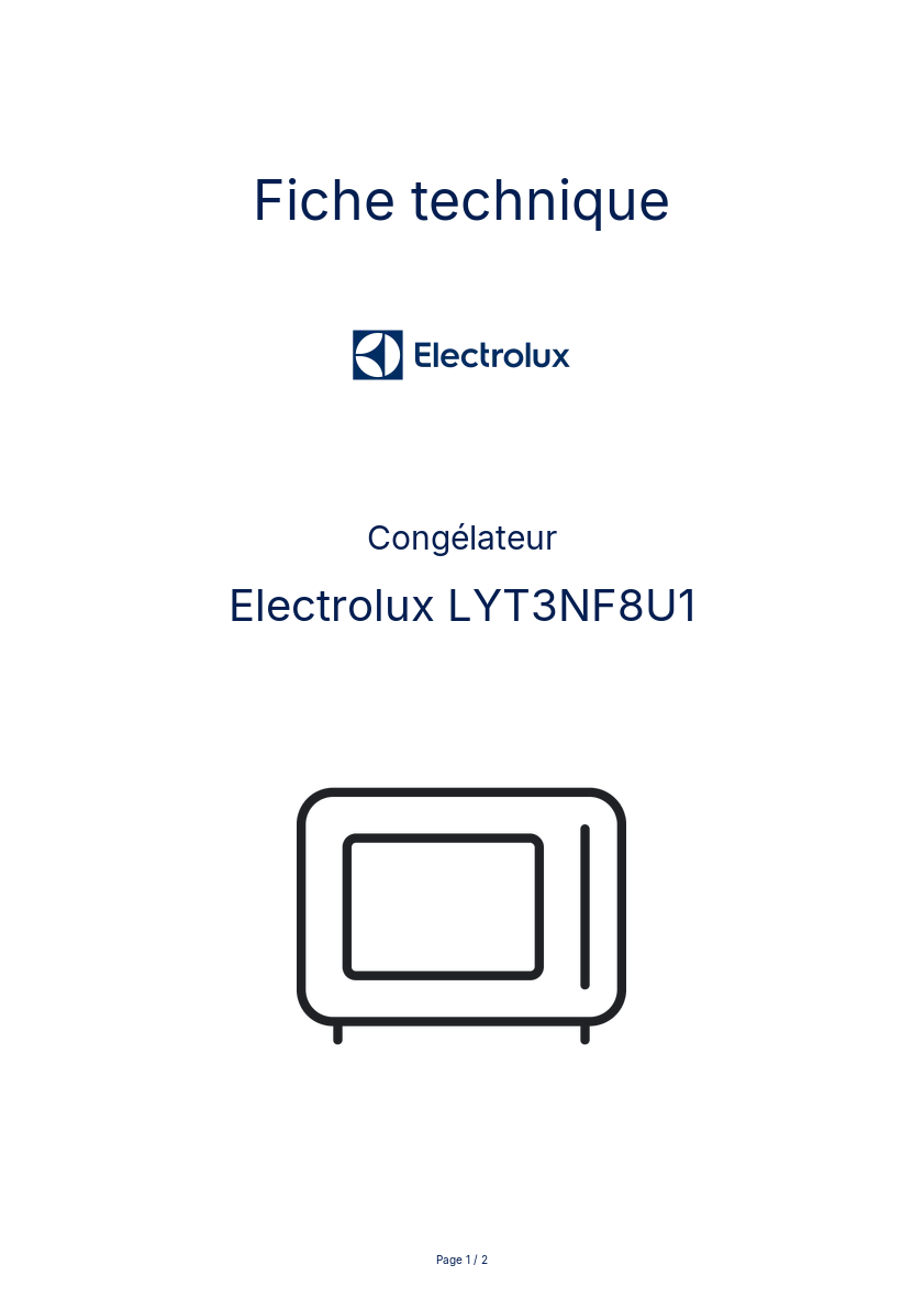 Image de la première page du manuel de l'appareil LYT3NF8U1