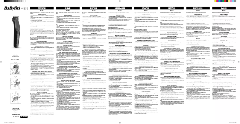 Page 1 de la notice Manuel utilisateur BaByliss MT725E