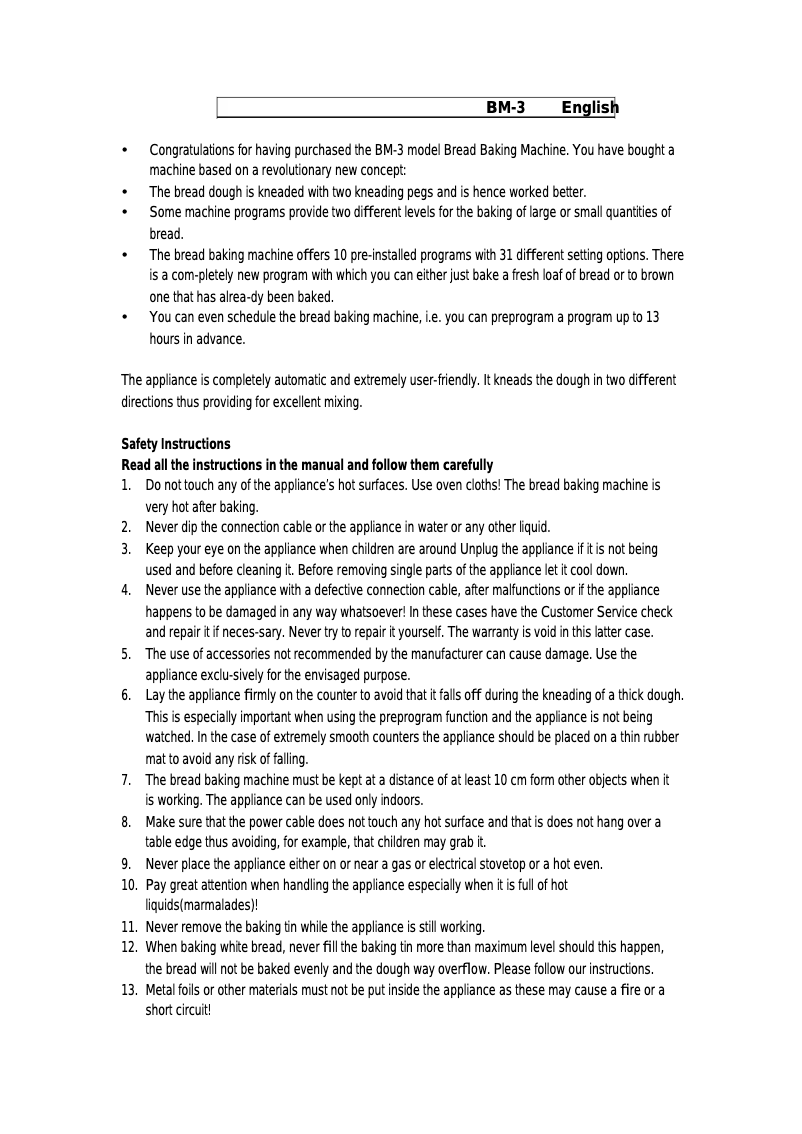 Page 1 de la notice Manuel utilisateur AFK BM-3