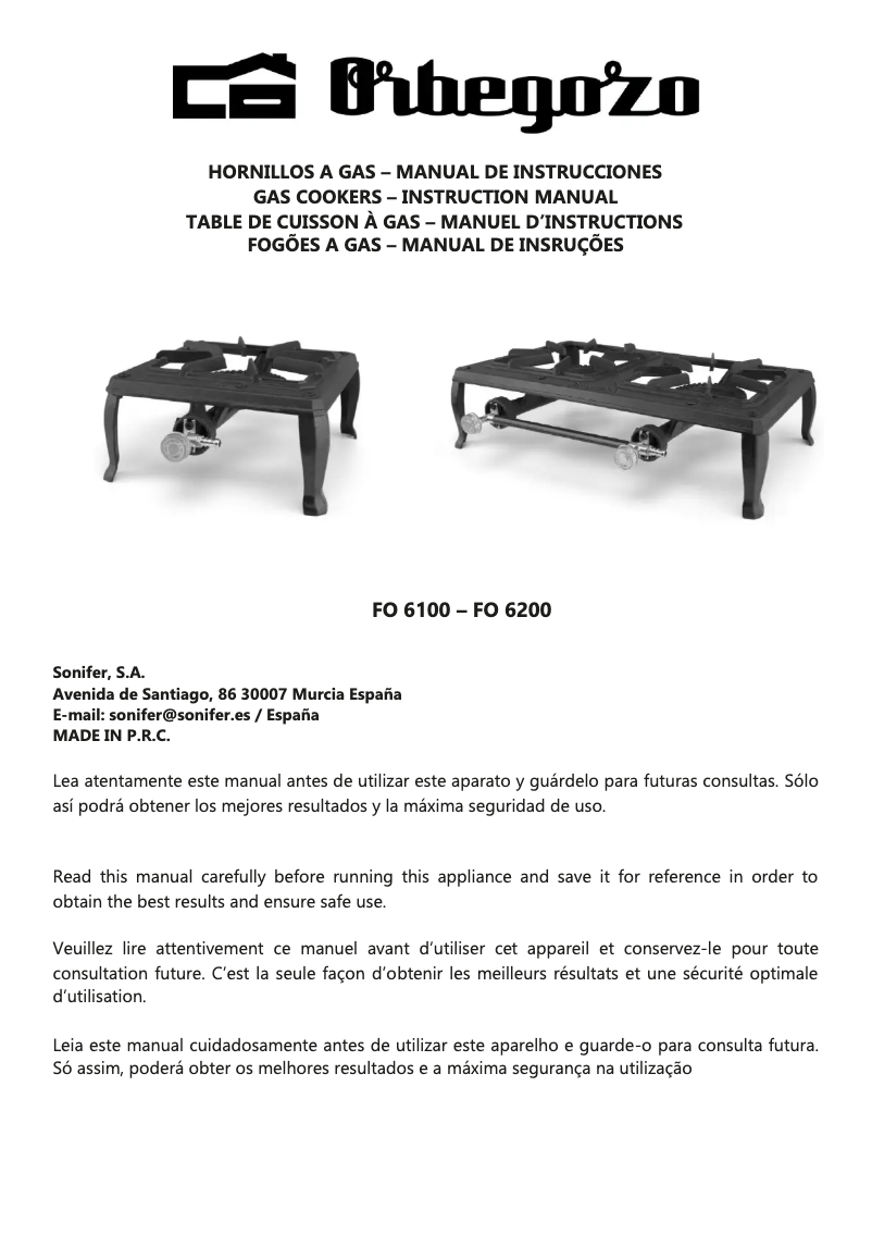 Página 1 del manual Manual de usuario Orbegozo FO 6200