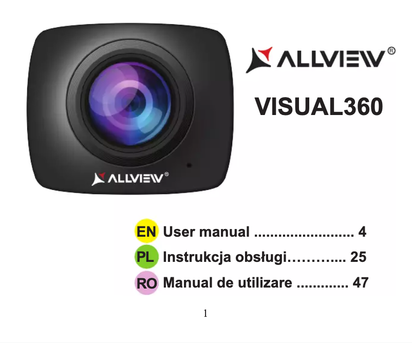 Image de la première page du manuel de l'appareil Visual 360