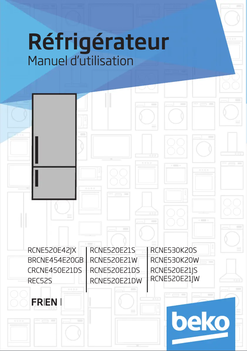Page 1 de la notice Manuel utilisateur Beko RCNE530K20W