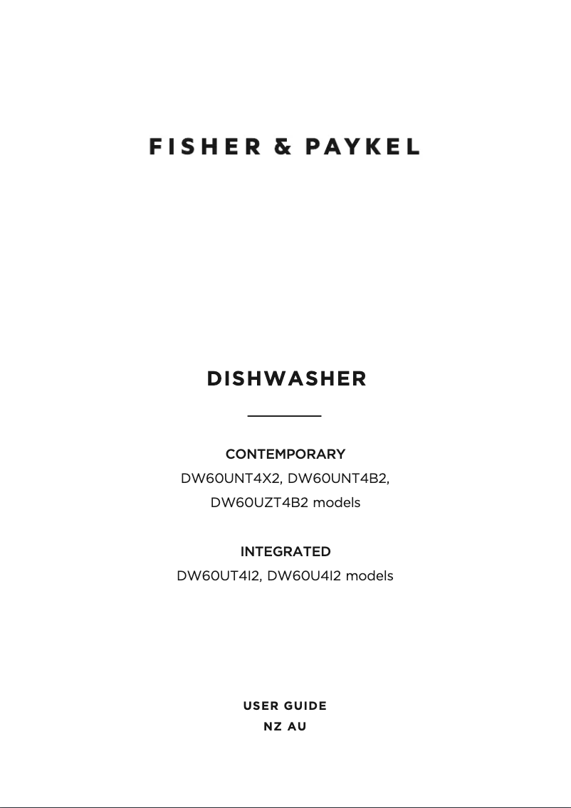 Page 1 de la notice Manuel utilisateur Fisher & Paykel DW60UNT4B2