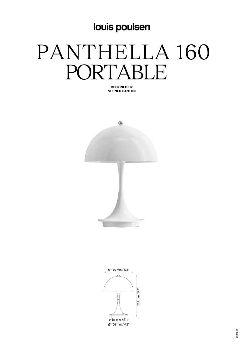 Image de la première page du manuel de l'appareil Panthella 160