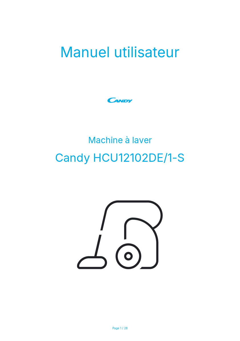 Page n°1 - Manuel utilisateur Candy HCU12102DE/1-S