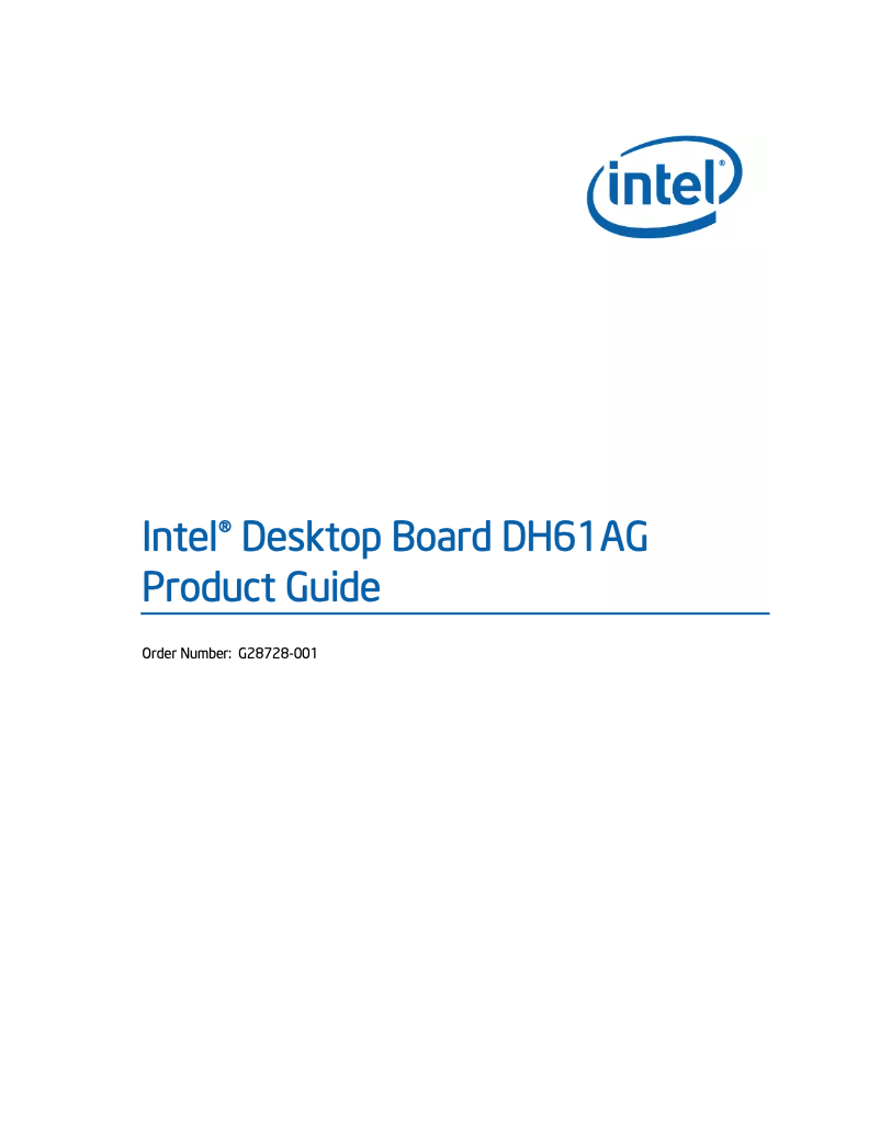 Page n°1 - Manuel utilisateur Intel DH61AG