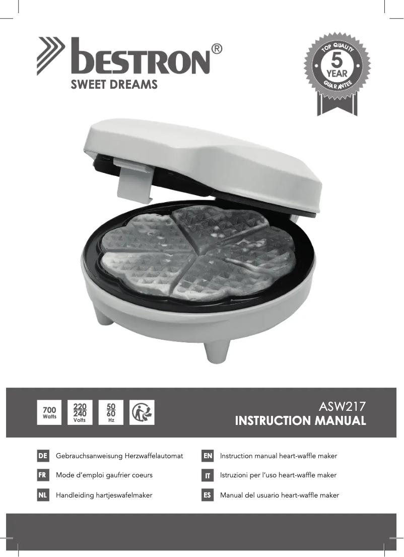 Page 1 de la notice Manuel utilisateur Bestron Sweet Dreams ASW217